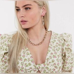 ASOS Curve Denim Floral Crop Top